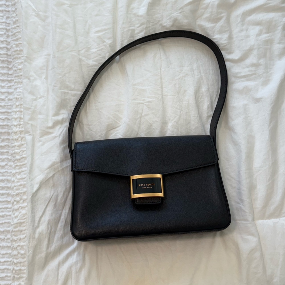 Kate Spade Black Shoulder Bag with Gold Accent